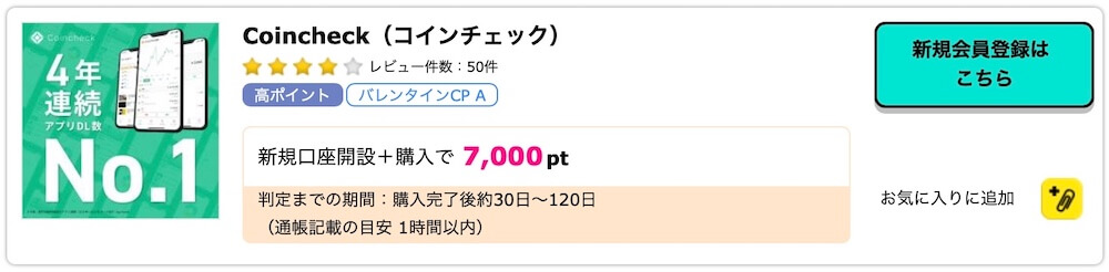 コインチェック ポイントサイト